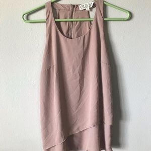 Rose colored two layered top
